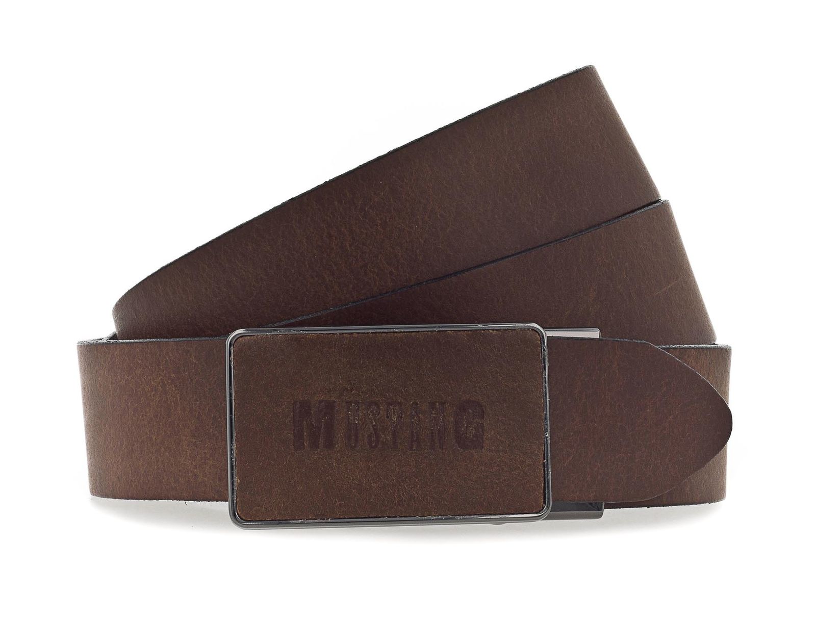 Cintura In Pelle Donna MUSTANG Baileys, Larga 3,5 Cm, Marrone, Chiusura Con Spillo