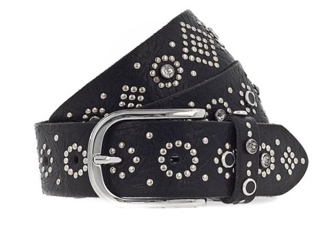 b.belt Mea Silver Belt W75 Black