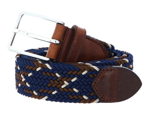 SADDLER Marstrand Belt W90 Navy-Brown-Ecru