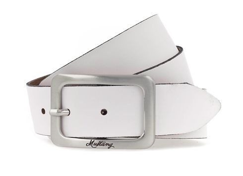 MUSTANG Woman´s Leather Belt 3.5 W95 White