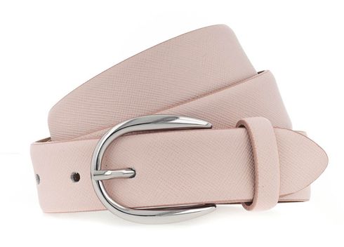 Vanzetti Classics 30mm Cambered Leather Belt W85 Pale Rose