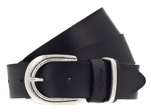 MUSTANG 35mm Leather Belt W85 Black