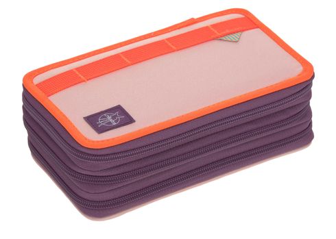 Lässig Unique School Triple Pencil Case Rose / Neon-Orange