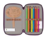 Lässig Unique School Triple Pencil Case Rose / Neon-Orange Lässig Unique School Triple Pencil Case Rose / Neon-Orange