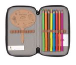 Lässig Unique School Triple Pencil Case Rose / Blue / Black Lässig Unique School Triple Pencil Case Rose / Blue / Black