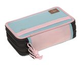 Lässig Unique School Triple Pencil Case Rose / Blue / Black Lässig Unique School Triple Pencil Case Rose / Blue / Black