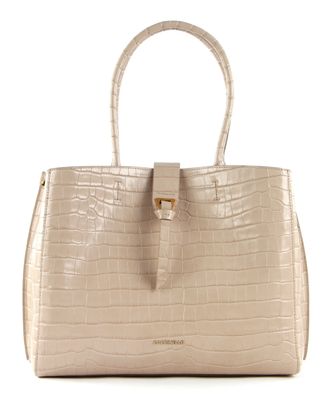 COCCINELLE Alba Croco Shiny Soft Shoulder Bag Powder Pink