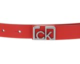 Calvin Klein Small CK Plaque Skinny Belt W85 Vibrant Coral