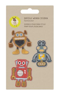 Lässig Textile Woven Sticker Set 3-teilig Robots