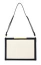 COCCINELLE Delices Canvas Flat Shoulder Bag Natural / Noir
