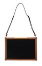 COCCINELLE Delices Canvas Flat Shoulder Bag Noir / Caramel COCCINELLE Delices Canvas Flat Shoulder Bag Noir / Caramel
