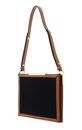 COCCINELLE Delices Canvas Flat Shoulder Bag Noir / Caramel COCCINELLE Delices Canvas Flat Shoulder Bag Noir / Caramel