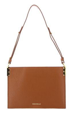 COCCINELLE Delices Canvas Flat Shoulder Bag Natural / Caramel