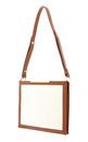 COCCINELLE Delices Canvas Flat Shoulder Bag Natural / Caramel COCCINELLE Delices Canvas Flat Shoulder Bag Natural / Caramel