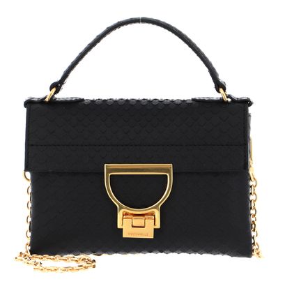 COCCINELLE Mignon Python Lulula Top Handle Mini Bag Noir