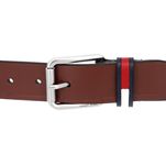 TOMMY HILFIGER TJM Casual Flag Belt W100 Dark Tan TOMMY HILFIGER TJM Casual Flag Belt W100 Dark Tan