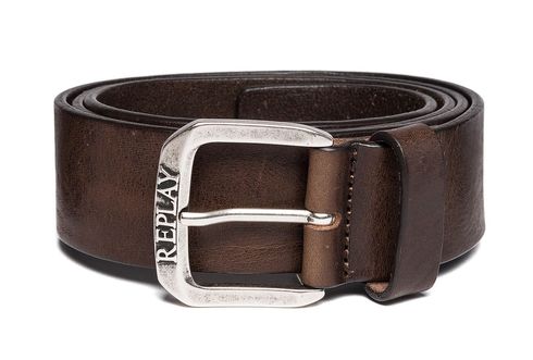 REPLAY Vintage Leather Belt W85 Fade Tobacco