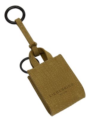 LIEBESKIND BERLIN Petit Suede Paper Bag Keyring Dark Dijon