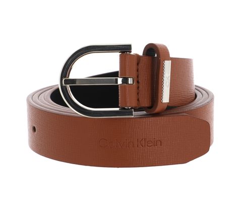 Calvin Klein Saffiano Round Belt 25MM W90 Cognac