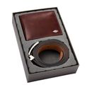 FOSSIL Ryan Large Coin Pocket & Belt Gift Set Cognac