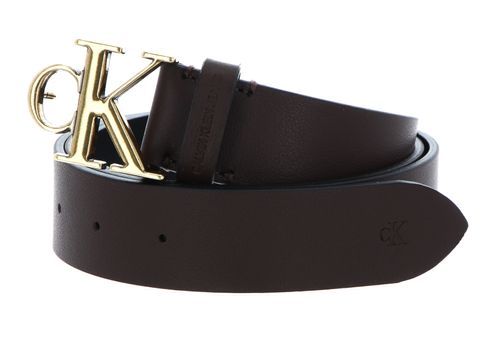 Calvin Klein CKJ Rounded Mono Plaque Belt W95 Chestnut