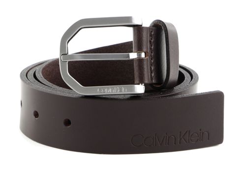 Calvin Klein Essential Plus Faceted 35MM Belt W80 Dark Brown