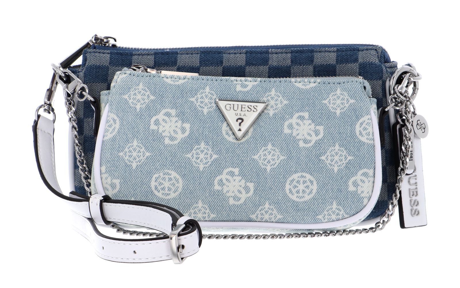 guess arie double pouch crossbody black