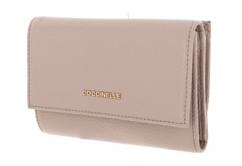 COCCINELLE Metallic Soft Wallet Grainy Leather Powder Pink