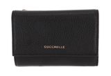 COCCINELLE Metallic Soft Wallet Grainy Leather Noir