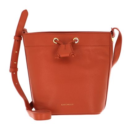 COCCINELLE Lea Shoulder Bag Grained Leather Chestnut