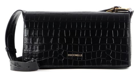 COCCINELLE Josephine Croco Shoulder Bag Noir