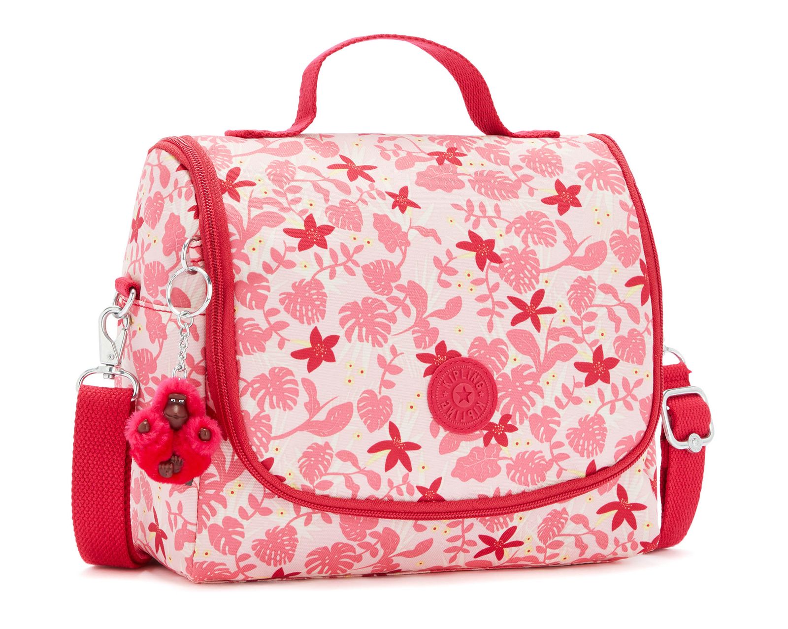 kipling Back To School Print New Kichirou Lunchbox L Pink Leaves