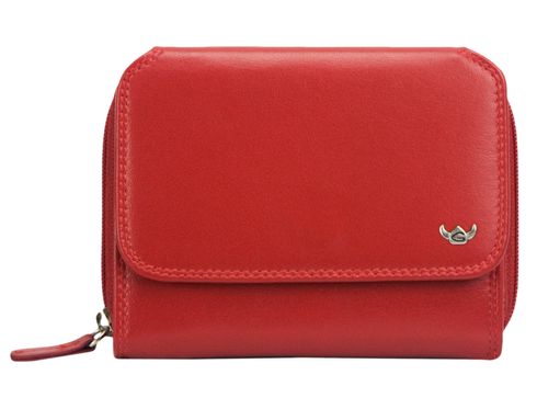 Golden Head Polo RFID Protect Zipped Billfold Coin Wallet Red