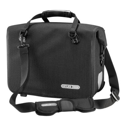 ORTLIEB High Visibility Office Bag Bike Side Pannier (QL2.1) 21L - Single Black Reflective