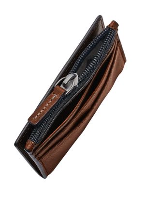 FOSSIL Andrew Magnetic Zip Card Case Cognac | Buy bags, purses 