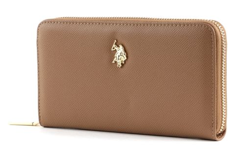 U.S. POLO ASSN. Jones Zip Around Wallet Camel