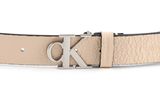 Calvin Klein CKJ Mono Hardware Round Buckle Belt W85 Muslin