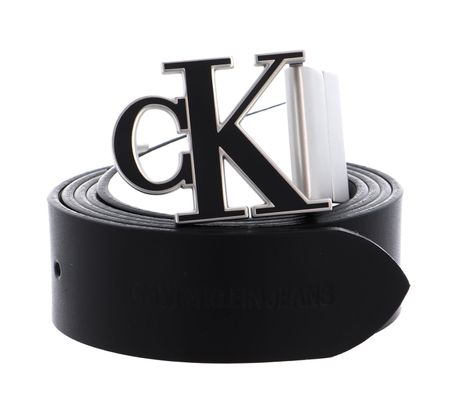 Calvin Klein Mono Hardware Belt W85 Black / Bright White - shortenable