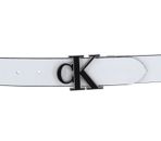 Calvin Klein Mono Hardware Belt W85 Black / Bright White - shortenable