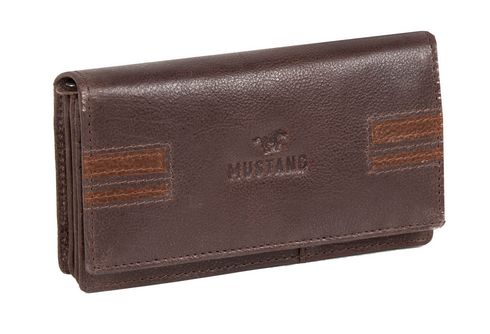 MUSTANG Asti Leather Wallet Side Opening Dark Brown