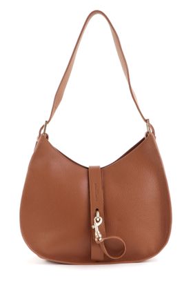 LANCASTER Foulonne Double Hook Hobo Bag Camel