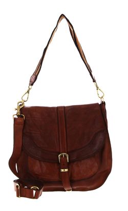 CAMPOMAGGI Shoulder Bag With Buckle Cognac