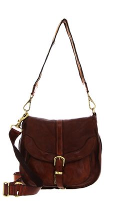 CAMPOMAGGI Shoulder Bag With Buckle M Cognac