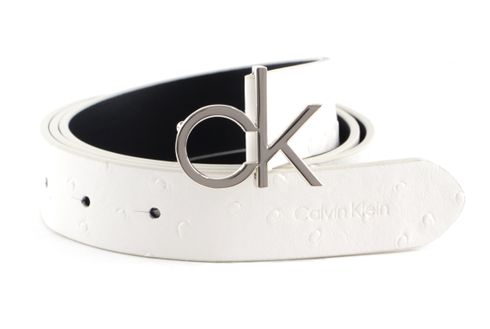 Calvin Klein Re-Lock Belt Ostrich W85 Ecru