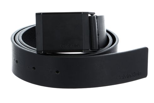 Calvin Klein Beveled Plaque 35MM Belt W100 CK Black