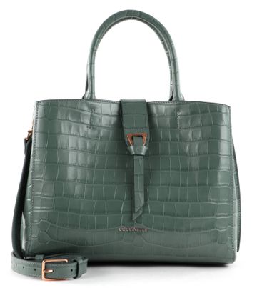 COCCINELLE Alba Croco Shiny Soft Handbag Shark Grey