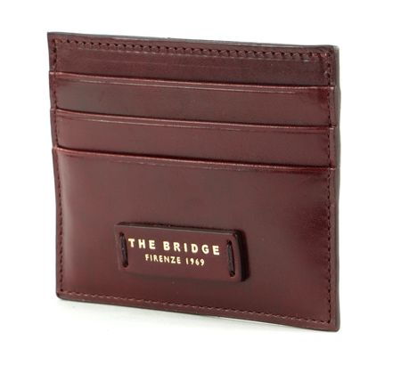 THE BRIDGE Leda Credit Card Case Chianti Bordeaux / Oro