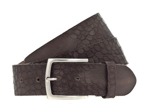 b.belt Bela Ledergürtel W85 Stahlgrau - shortenable