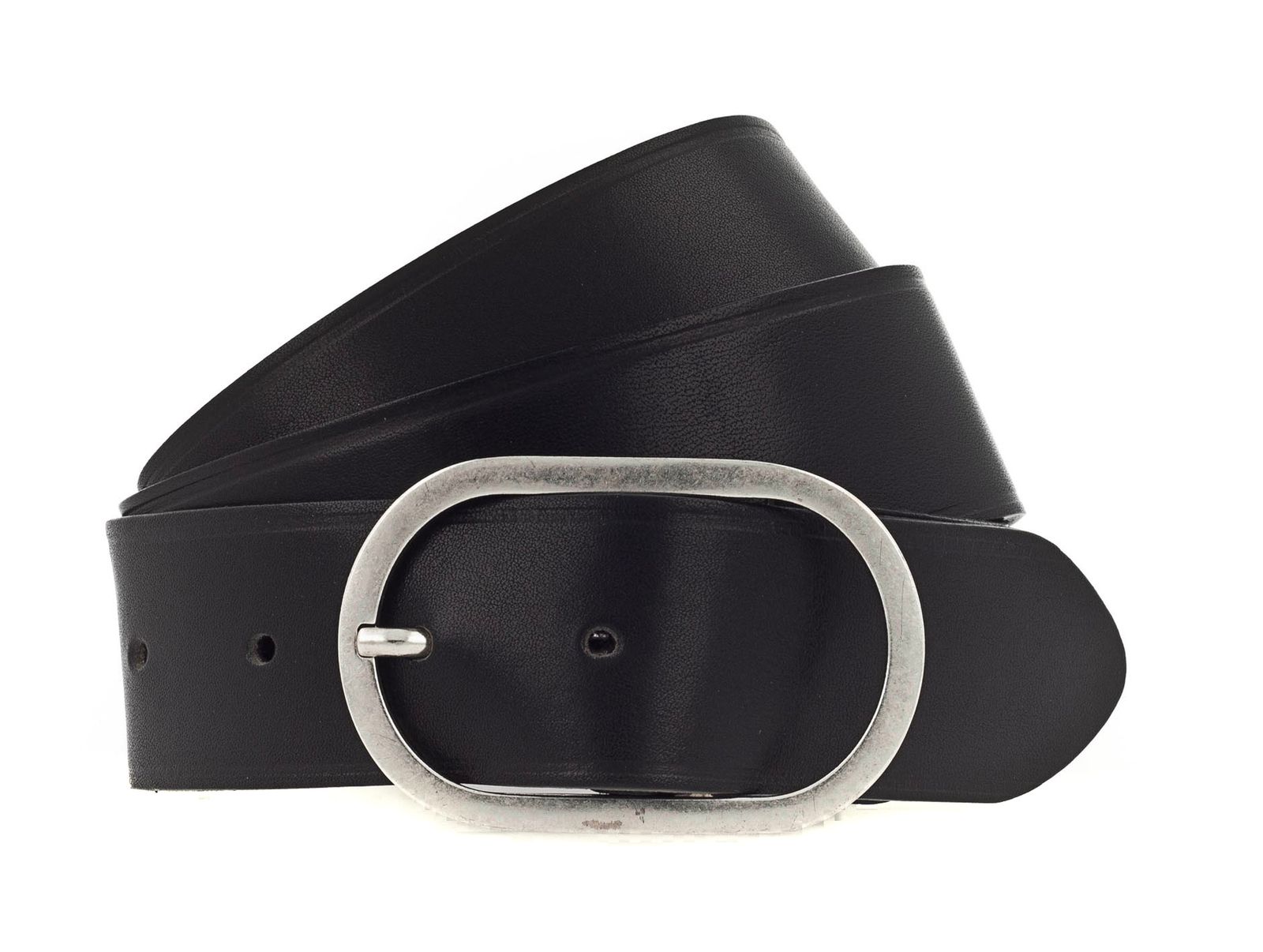 Picard Belt 7 Cintura In Pelle Di Mucca - Taglia W105 (100-110 Cm), Nero, Larga 3 Cm, Fibbia In Metallo, Accorciabile