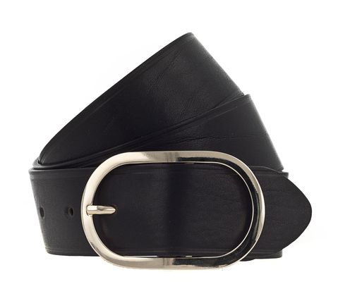 b.belt Lorena Gold Ledergürtel W95 Schwarz